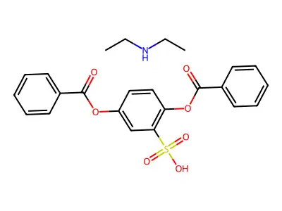 Benzenesulfonic acid, 2,5-bis(benzoyloxy)-, compd. with N-ethylethanamine (1:1) structure