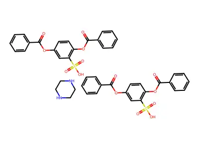 Benzenesulfonic acid, 2,5-bis(benzoyloxy)-, compd. with piperazine (2:1) structure