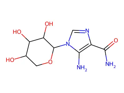 5-Amino-1-pentopyranosyl-1H-imidazole-4-carboximidic acid structure