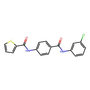 N-[4-[(3-chlorophenyl)carbamoyl]phenyl]thiophene-2-carboxamide structure
