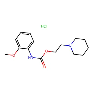 Carbamic acid, (2-methoxyphenyl)-, 2-(1-piperidinyl)ethyl ester, monohydrochloride structure