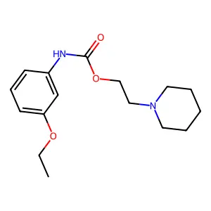 (3-Ethoxyphenyl)carbamic acid 2-(1-piperidinyl)ethyl ester hydrochloride structure
