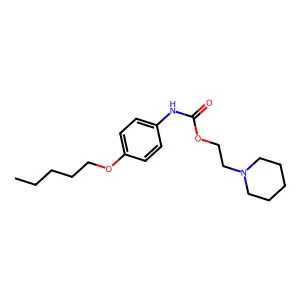 (4-(Pentyloxy)phenyl)carbamic acid 2-(1-piperidinyl)ethyl ester hydrochloride structure
