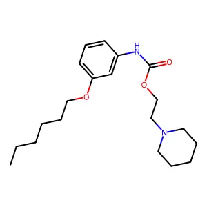 (3-(Hexyloxy)phenyl)carbamic acid 2-(1-piperidinyl)ethyl ester hydrochloride structure