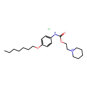 Carbanilic acid, p-heptyloxy-, 2-piperidinoethyl ester, hydrochloride structure