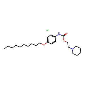 Carbamic acid, (4-(decyloxy)phenyl)-, 2-(1-piperidinyl)ethyl ester, monohydrochloride structure
