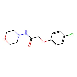 2-(4-chlorophenoxy)-N-morpholin-4-ylacetamide structure