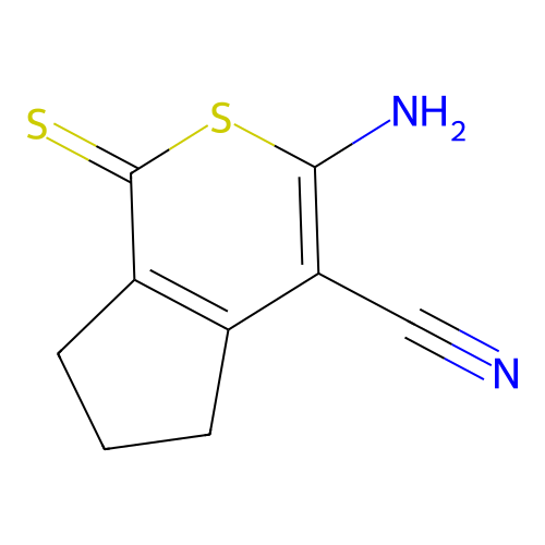 3-Amino-1-thioxo-1,5,6,7-tetrahydrocyclopenta[c]thiopyran-4-carbonitrile structure