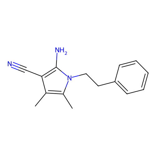 2-Amino-4,5-dimethyl-1-(2-phenylethyl)pyrrole-3-carbonitrile structure