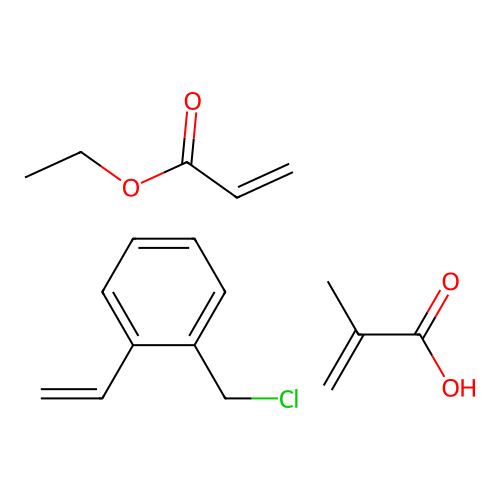 1-(Chloromethyl)-2-ethenylbenzene;ethyl prop-2-enoate;2-methylprop-2-enoic acid structure
