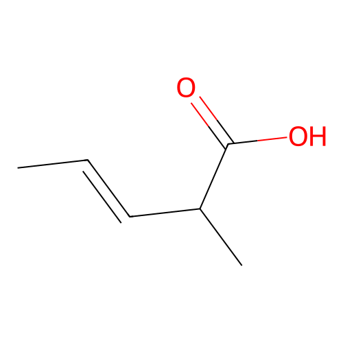 2-Methyl-3-pentenoic acid, (3E)- structure