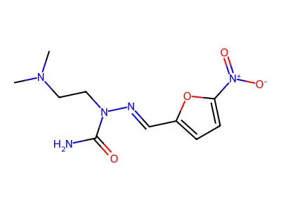 5-Nitro-2-furaldehyde(2-dimethylaminoethyl)semicarbazone structure