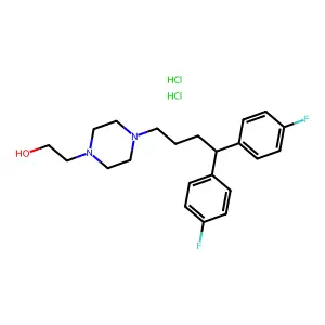 1-Piperazineethanol, 4-(4,4-bis(4-fluorophenyl)butyl)-, dihydrochloride structure