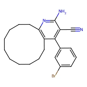 2-amino-4-(3-bromophenyl)-5,6,7,8,9,10,11,12,13,14-decahydrocyclododeca[b]pyridine-3-carbonitrile structure
