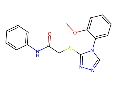 2-[[4-(2-methoxyphenyl)-1,2,4-triazol-3-yl]sulfanyl]-N-phenylacetamide structure