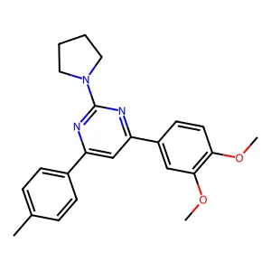 4-(3,4-Dimethoxyphenyl)-6-(4-methylphenyl)-2-pyrrolidin-1-ylpyrimidine structure