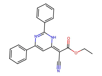 ethyl (2Z)-2-cyano-2-(2,4-diphenyl-1H-pyrimidin-6-ylidene)acetate structure