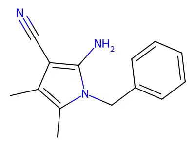 2-amino-1-benzyl-4,5-dimethyl-1H-pyrrole-3-carbonitrile structure