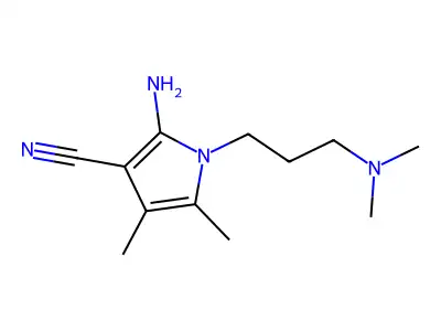 2-amino-1-(3-(dimethylamino)propyl)-4,5-dimethyl-1H-pyrrole-3-carbonitrile structure