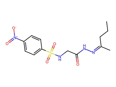 2-[(4-nitrophenyl)sulfonylamino]-N-(pentan-2-ylideneamino)acetamide structure
