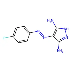 4-[(4-Fluorophenyl)hydrazinylidene]pyrazole-3,5-diamine structure