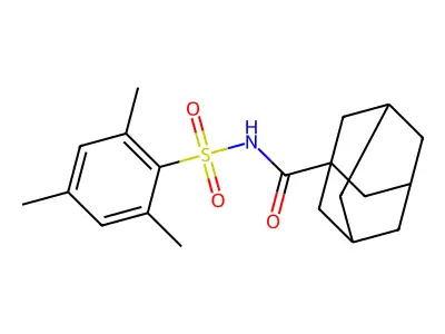 N-(2,4,6-trimethylphenyl)sulfonyladamantane-1-carboxamide structure