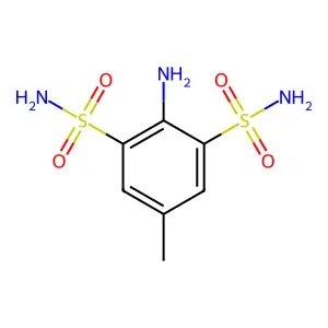 2-amino-5-methyl-1,3-benzenedisulfonamide structure