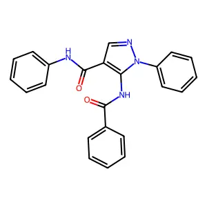 5-benzamido-N,1-diphenylpyrazole-4-carboxamide structure