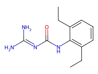 N-Carbamimidoyl-N'-(2,6-diethylphenyl)carbamimidic acid structure