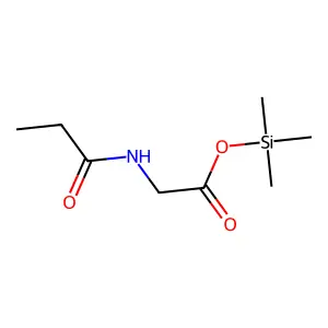 Glycine, N-(1-oxopropyl)-, trimethylsilyl ester structure