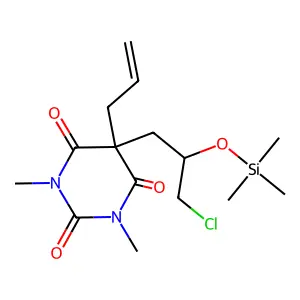 5-Allyl-5-(3-chloro-2-[(trimethylsilyl)oxy]propyl)-1,3-dimethyl-2,4,6(1H,3H,5H)-pyrimidinetrione structure