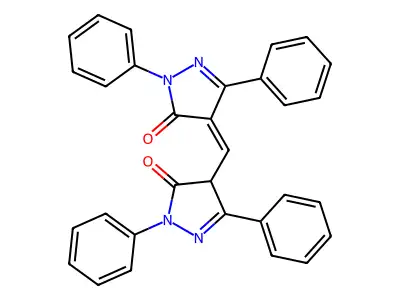 4-[(5-oxo-1,3-diphenyl-4H-pyrazol-4-yl)methylidene]-2,5-diphenylpyrazol-3-one structure