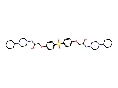 1-(4-cyclohexylpiperazin-1-yl)-3-[4-[4-[3-(4-cyclohexylpiperazin-1-yl)-2-hydroxypropoxy]phenyl]sulfonylphenoxy]propan-2-ol structure