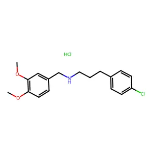 Propylamine, 3-(p-chlorophenyl)-N-(3,4-dimethoxybenzyl)-, hydrochloride structure