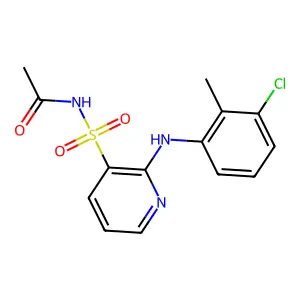 N-[2-(3-chloro-2-methylanilino)pyridin-3-yl]sulfonylacetamide structure