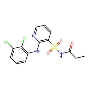 N-[2-(2,3-dichloroanilino)pyridin-3-yl]sulfonylpropanamide structure