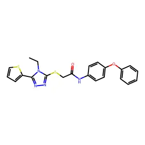 2-((4-ET-5-(2-Thienyl)-4H-1,2,4-triazol-3-YL)thio)-N-(4-phenoxyphenyl)acetamide structure