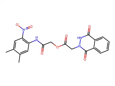 [2-(4,5-dimethyl-2-nitroanilino)-2-oxoethyl] 2-(1,4-dioxo-3H-phthalazin-2-yl)acetate structure