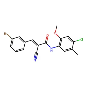 3-(3-bromophenyl)-N-(4-chloro-2-methoxy-5-methylphenyl)-2-cyanoprop-2-enamide structure