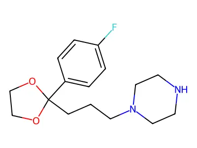 1-(3-(2-(4-Fluorophenyl)-1,3-dioxolan-2-yl)propyl)piperazine structure