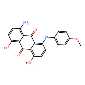 1-Amino-4,5-dihydroxy-8-((4-methoxyphenyl)amino)anthraquinone structure