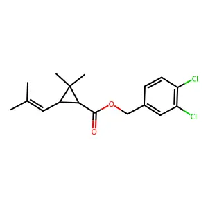 (3,4-dichlorophenyl)methyl 2,2-dimethyl-3-(2-methylprop-1-enyl)cyclopropane-1-carboxylate structure