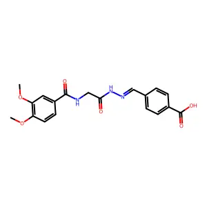 4-[[[2-[(3,4-Dimethoxybenzoyl)amino]acetyl]hydrazinylidene]methyl]benzoic acid structure