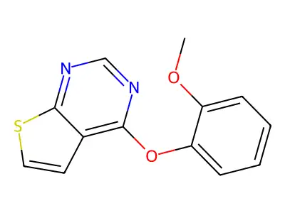 4-(2-methoxyphenoxy)thieno[2,3-d]pyrimidine structure