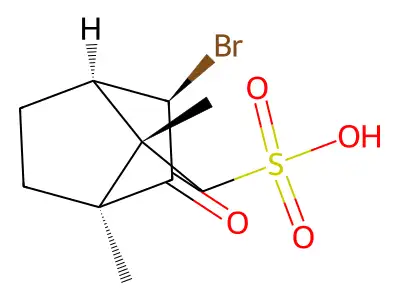 Ammonium 3-bromo-2-oxobornane-8-sulphonate structure