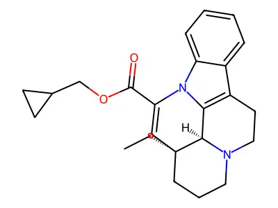Cyclopropylmethyl apovincaminate structure