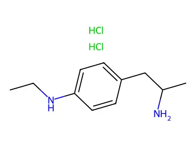 Phenethylamine, 4-ethylamino-alpha-methyl-, dihydrochloride structure
