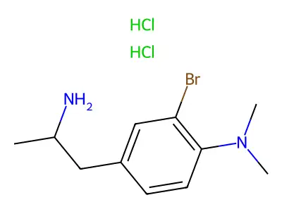 4-(2-Aminopropyl)-2-bromo-N,N-dimethylaniline--hydrogen chloride (1/2) structure
