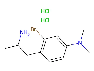 Phenethylamine, 2-bromo-4-dimethylamino-alpha-methyl-, dihydrochloride structure