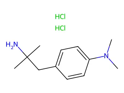 Phenethylamine, alpha,alpha-dimethyl-4-dimethylamino-, dihydrochloride structure